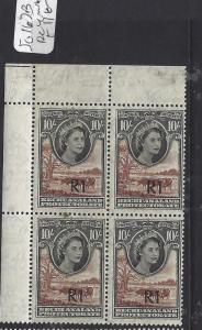 BECHUANALAND   (PP2110B) QEII  COW R1/10/- UL BL OF 4  SG 167B    MNH