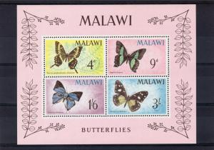 Malawi 1966 Sc# 40a  Butterflies Souvenir Sheet MNH