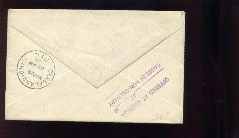 E5a & 283 Special Delivery Used Stamp on 1901 Registered COVER Chicago to Ohio