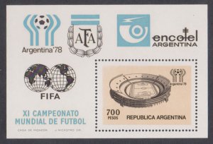 ARGENTINA - 1978  WORLD CUP OF FOOTBALL FIFA - SOUVENIR SHEET MINT NH