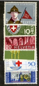 SWITZERLAND 422-7 MNH SCV $5.10 BIN $2.75 SCOUTS