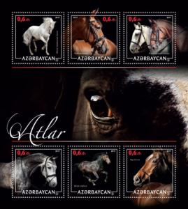 AZERBAIJAN 2017 SHEET HORSES azrb17213a