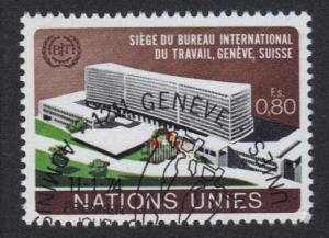 United Nations Geneva #38  cancelled  1974  New ILO Headquarters 80c