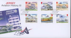 Jersey 1571-6 FDC cover airport airplane (2110 132)