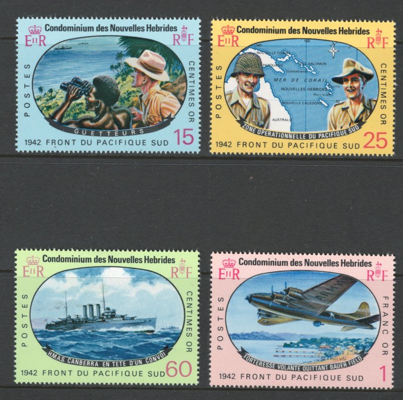 French New Hebrides 1967 South Pacific Campaign Scott # 139 - 142 MH