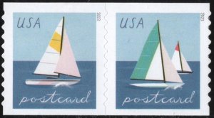 SC#5749-50 (Forever Postcard Rate) Sailboats Coil Pair (2023) SA