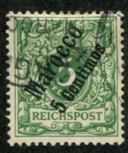 German Offices Morocco SC# 2 o/p 5 centines on Germany light cancel