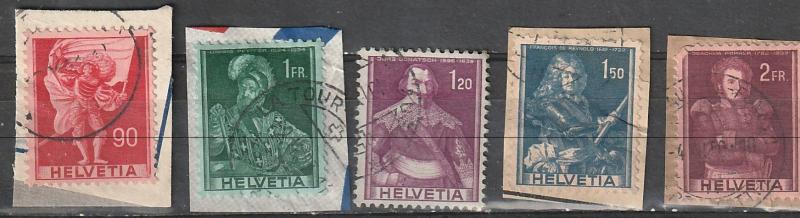 #274-78 Switzerland Used on paper