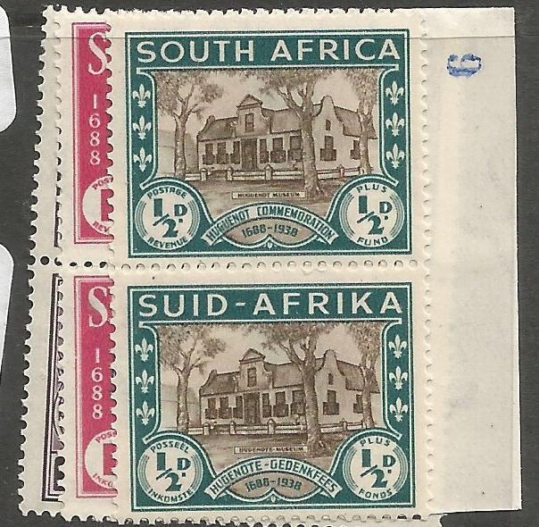 South Africa SG 82-4 Pairs, South Top MNH (2cmu)