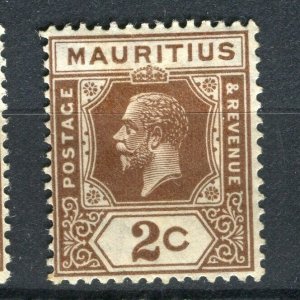 MAURITIUS; 1921-34 early GV issue Mint hinged Shade of 2c. value