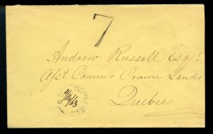 ?Scarce Hopefield, C.W. s/r ms date, 7 to pay, Pakenham stampless cover Canada