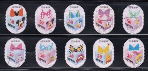 Japan 2013 Sc#3572a-j Greetings Disney Characters  50 yen Used