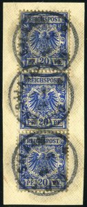 German Colonies, German East Africa #Mi. V46d Cat€180, Forerunners, 20pf ul...