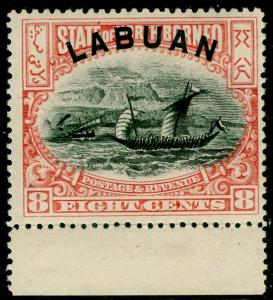 LABUAN SG94a, 8c rose-red, LH MINT. Cat £26. P.14½ 