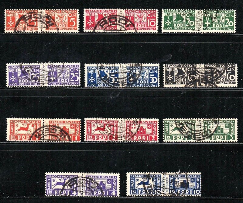 Rhodes stamps #Q1 - 11, complete set, used, CV $132.00