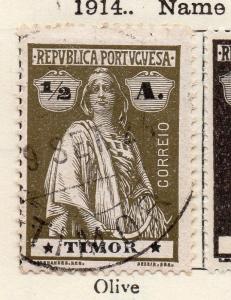 Timor 1914 Early Issue Fine Used 1/2a. 125693