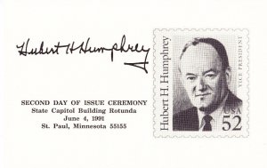 USPS & MFSC 2nd Day Ceremony Program #2189 Hubert Humphrey 1991