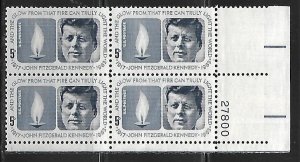 #1246 5c John F. Kennedy Lower Right Plate Block #27800   F VF NH - DCV=$1.00