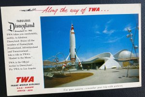 1959 New York USA Picture Postcard First Day Cover Disneyland Flight TWA