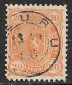 FINLAND 1885 20p Orange ARMS Issue Sc 33 VFU