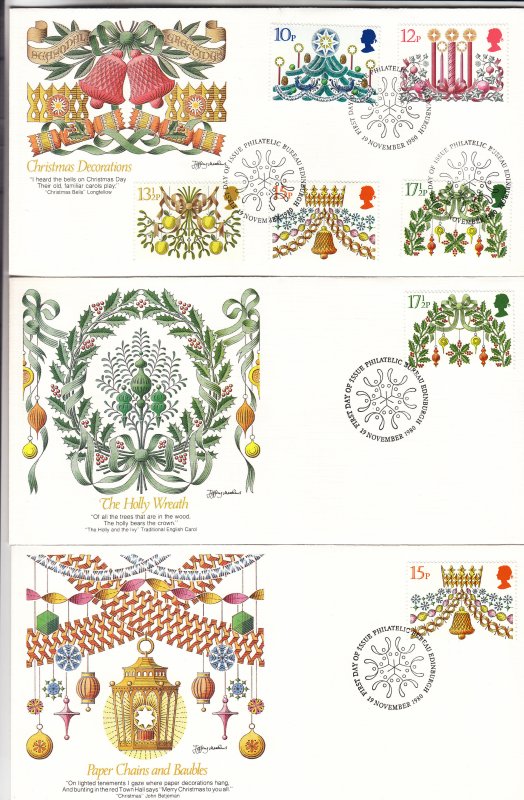 1980, Great Britain: Christmas Decorations, Grp 6, FDC (S18767)