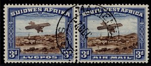 SOUTH WEST AFRICA GV SG86, 3d brown & blue, FINE USED. Cat £40. CDS