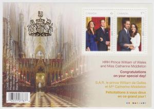 Canada 2465c Royal Wedding SS - with coat of arms  MNH