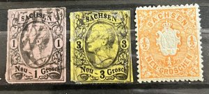 Saxony #10,12,16- SCV=$28.00