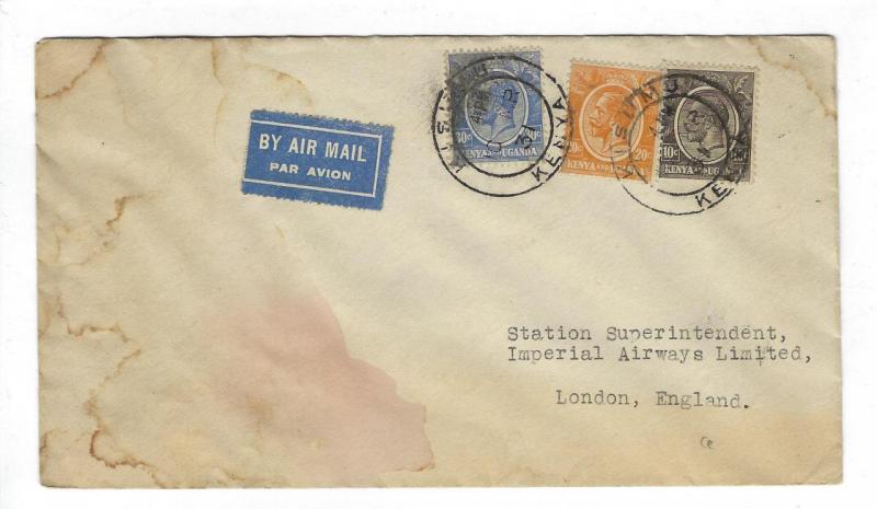 1931 British Kenya (KUT) To Britain Airmail Cover - Imperial Airways (HH-48)