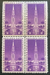 Scott#: 852 - Golden Gate Expo 3¢ 1939 Block of Four MOG - Lot 7