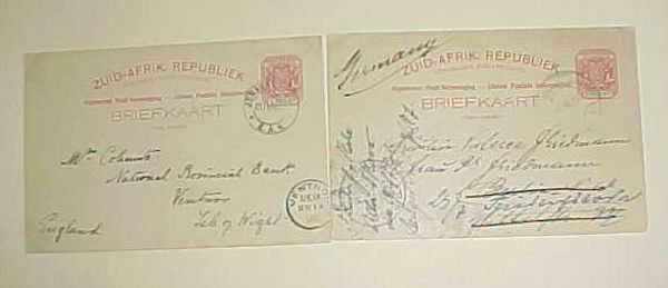 TRANSVAAL B/S ISLE OF WIGHT also B/S BERLIN BOTH 1898