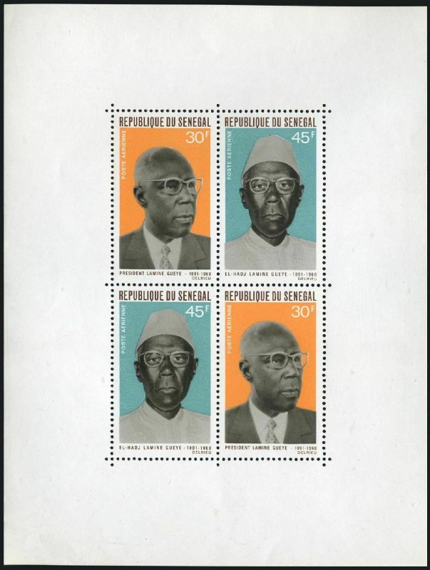 Senegal C71a sheet,MNH.Michel Bl.5. President Lamine Gueye,1969.