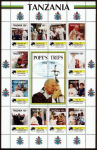 Tanzania 825-34 MNH Visits of Pope John Paul II