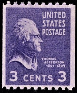 US 851 MNH VF 3 Cent Thomas Jefferson