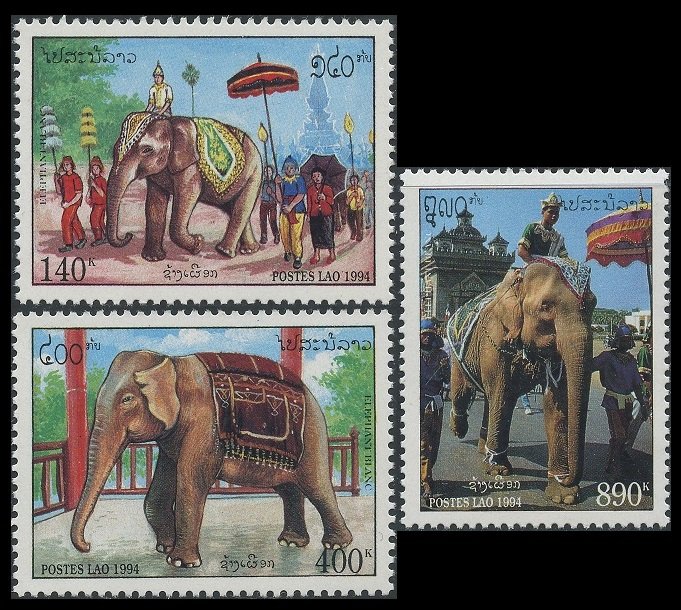 1994 Laos 1432-1434 Elephants 7,00 €