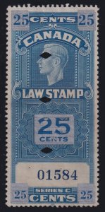 Canada Revenue (Federal), van Dam FSC23a, used, Double Silver Overprint