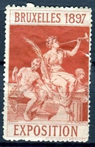 international exposition Bruxelles fair cinderella poster stamp 1897