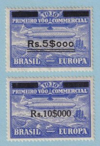 BRAZIL 4CL4 - 4CL5  ZEPPELIN AIRMAILS SET  MINT NEVER HINGED OG ** V973