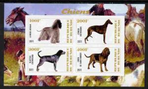 Burundi 2011 Dogs #5 imperf sheetlet containing 4 values ...