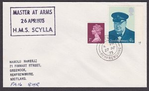 GB SCOTLAND 1975 Greenock cover - MASTER AT ARMS / HMS SCYLLA cachet........x985 