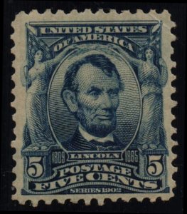 US Scott #304 - VF - 5c Lincoln - Blue - MNH - 1903