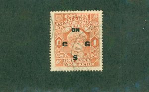 COCHIN -INDIA FEUDATORY STATE 039 USED  BIN $0.50