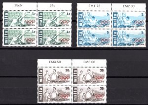 Malta 1976 Sc#509/511 MONTREAL OLYMPIC GAMES Block of 4 MNH