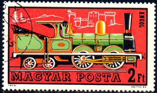 Locomotive Great Britain, Hungary stamp SC#2128 Used