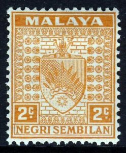 NEGRI SEMBILAN MALAYSIA 1941 2c. Orange Thin Striated Paper SG 23 MINT 