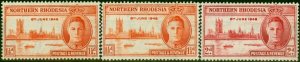 Northern Rhodesia 1946 Victory Set of 3 SG46-47 Fine VLMM