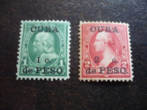 Stamps - Cuba-Scott# 221-226 -Mint Hinged Set of 6 Stamps- Surchaged Overprinted