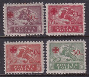 Poland  1921 Sc B11-4 Regular issue of 1920 Surcharged Stamp MH