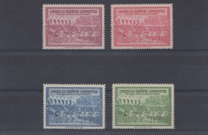 USA 1940 CINDERELLA OLYMPICS HELSINKI-ST. MORITZ FULL SET + MGNL BLOCKS OF 4 MNH