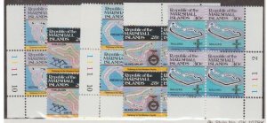 Marshall Islands Scott #40-44 Stamps - Mint NH Set of Plate Blocks